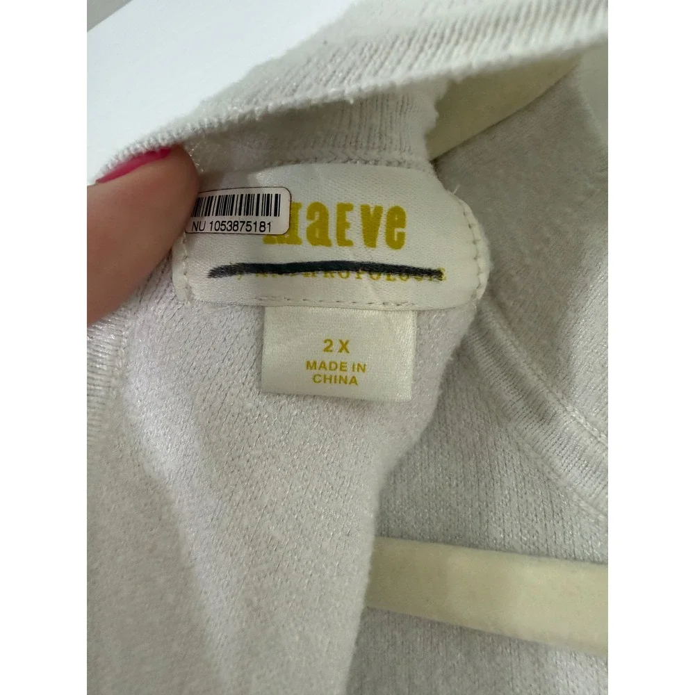Maeve Anthropologie Tie Back Sweater Tank Womens 2X Ivory Good Mock Neck Cutout - Picture 4 of 8